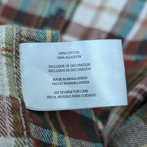 Eddie Bauer Brushed Cotton Plaid Button Down Shacket Jacket Flannel Sz XXL - Picture 9 of 16